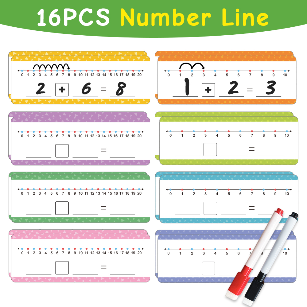 Math Manipulative Set - Cartes éducatives effaçables à sec pour