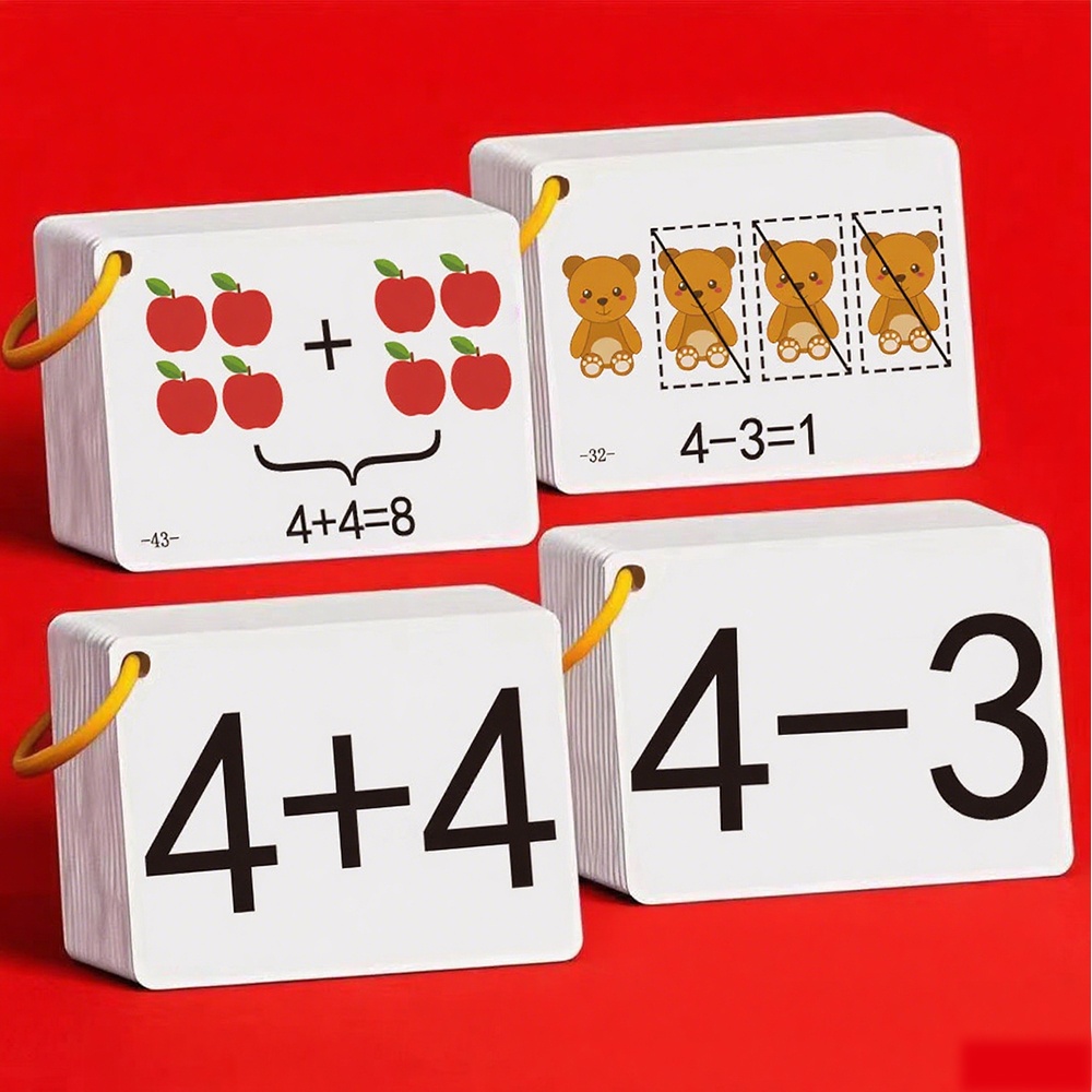 Math Manipulative Set - 132 cartes d'addition et de soustraction,