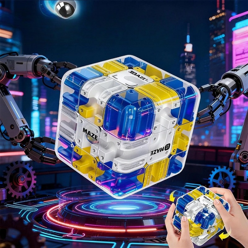 Brain Teaser Cube - 1-10 PIÈCES Cube de labyrinthe 3D,