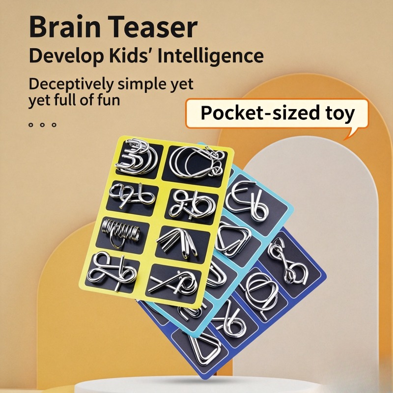Ensemble de 8 puzzles métalliq - Brain Teaser Cube avis et prix